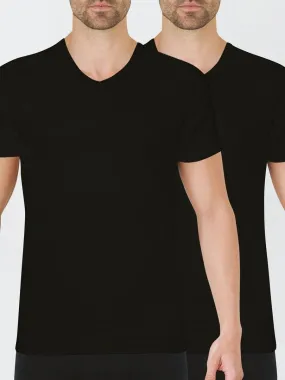 Pack de 2 camisetas de algodón 'Athena' - NEGRO